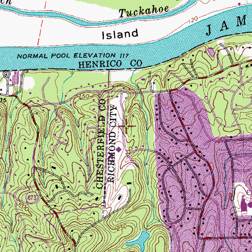 Topographic Map of Pittaway Farms, VA