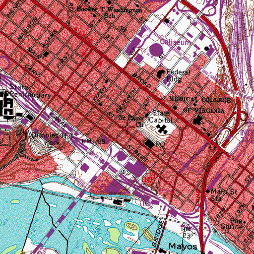 Topographic Map of Ross Building, VA