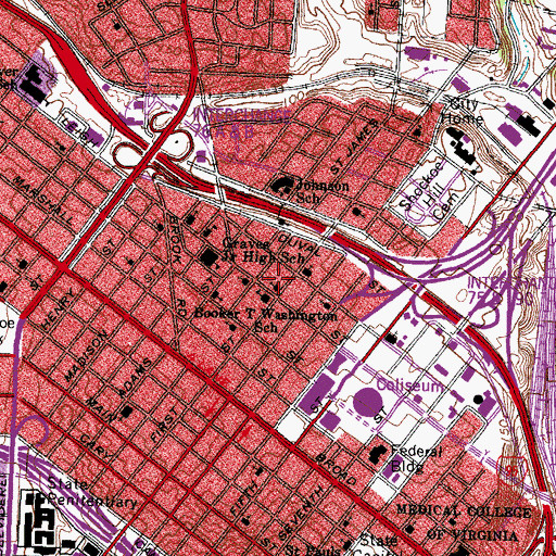 Topographic Map of Sharon Baptist Church, VA