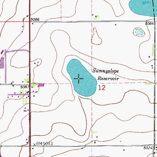 Topographic Map of Sunnyslope Reservoir, CO