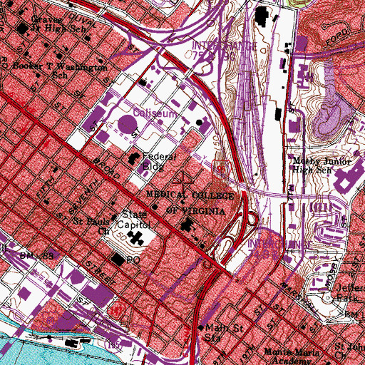 Topographic Map of Valentine Museum, VA