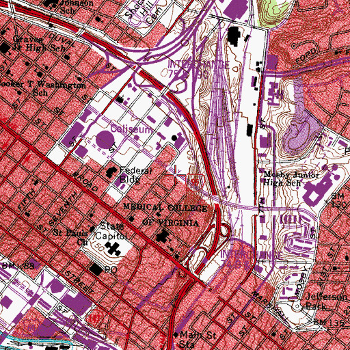 Topographic Map of Virginia Treatment Center, VA