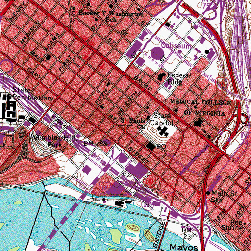 Topographic Map of Wheat Building, VA