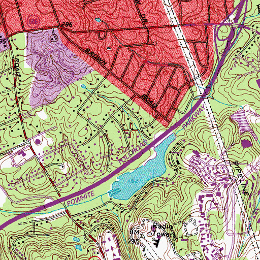 Topographic Map of Beaufort Estates, VA