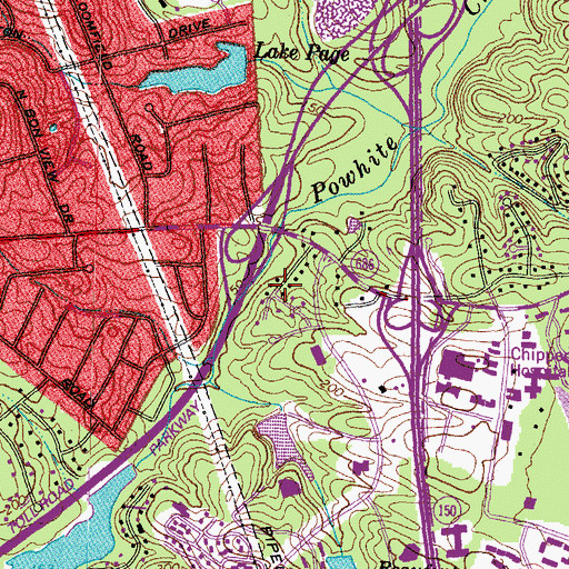 Topographic Map of Glen Echo Place, VA