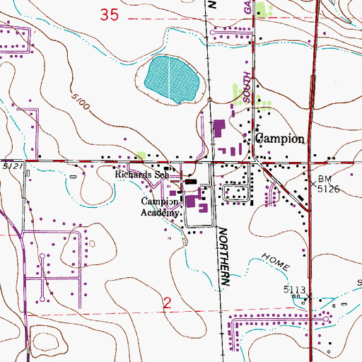 Topographic Map of Campion Academy, CO