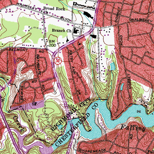 Topographic Map of Cedar Farms, VA