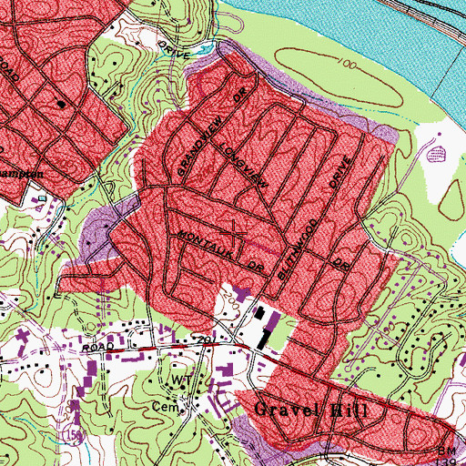 Topographic Map of Cherokee Hills, VA