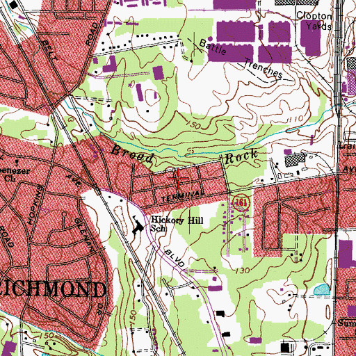 Topographic Map of Cherry Gardens, VA