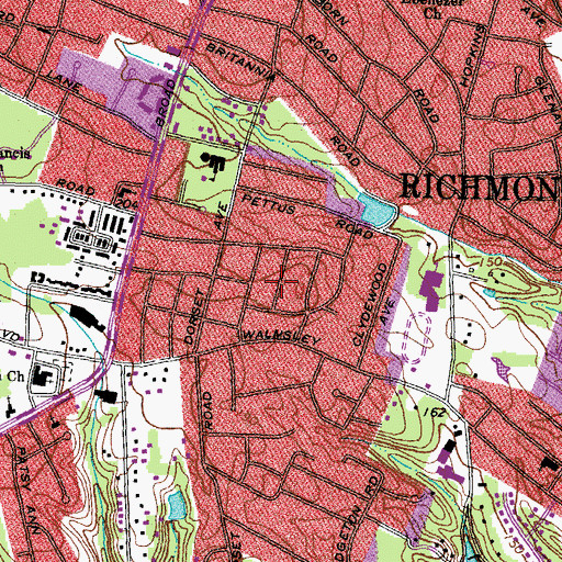 Topographic Map of Chesterfield Court, VA