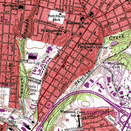 Topographic Map of Chestnut Hill, VA