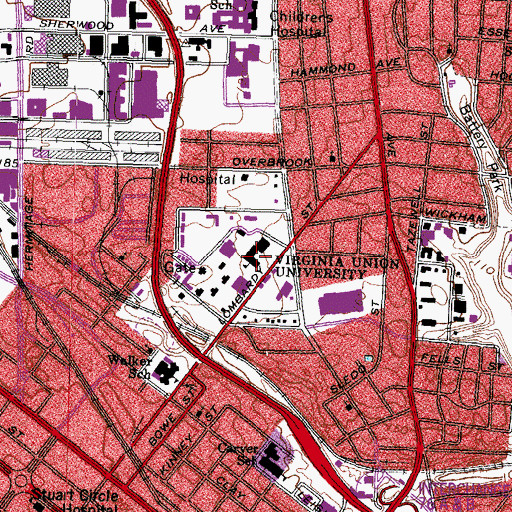 Topographic Map of Clark Library, VA