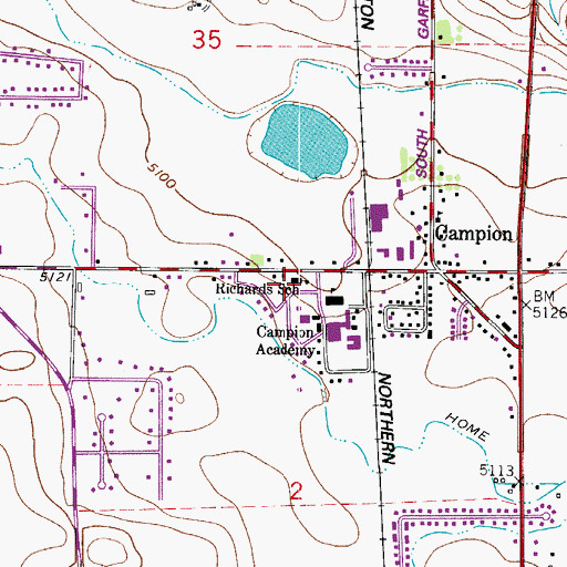 Topographic Map of H M S Richards Adventist School, CO