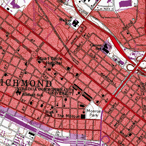 Topographic Map of Dominion Place, VA