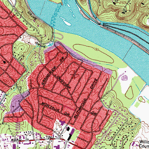 Topographic Map of Fairway Acres, VA