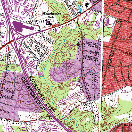 Topographic Map of Fawnbrook, VA
