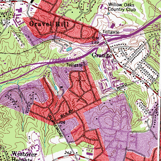 Topographic Map of Forest Hill Farms, VA