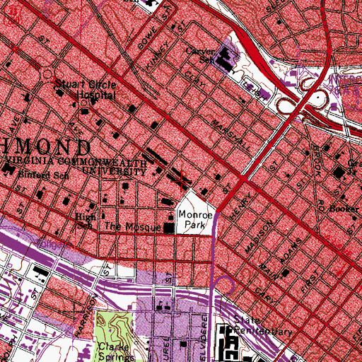 Topographic Map of Franklin Street Gymnasium, VA