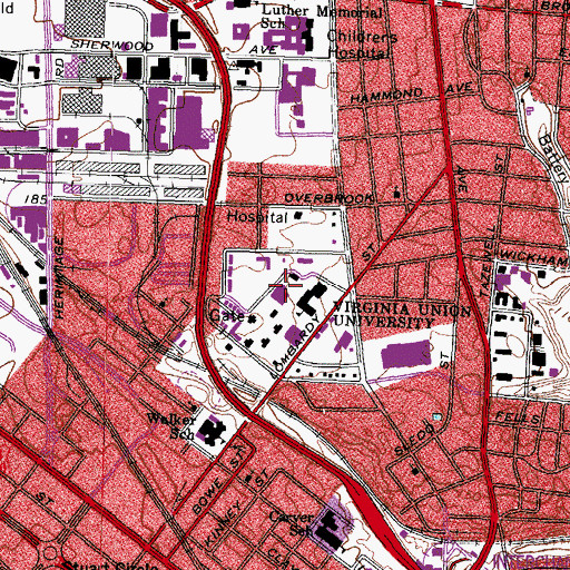 Topographic Map of Henderson Building, VA