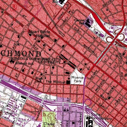 Topographic Map of Hibbs Building, VA