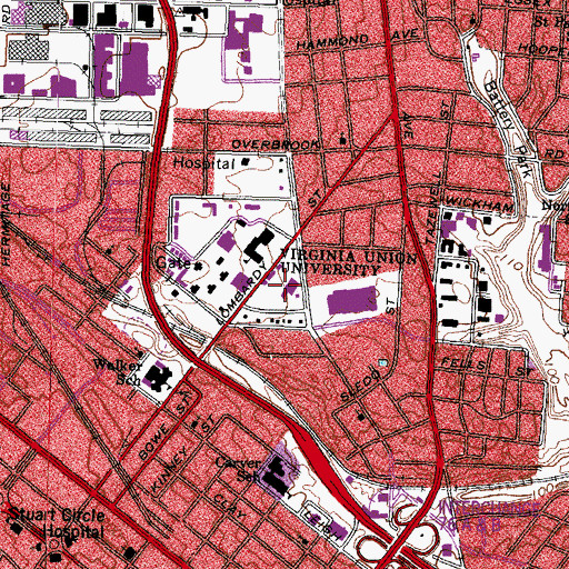 Topographic Map of Hovey Field, VA