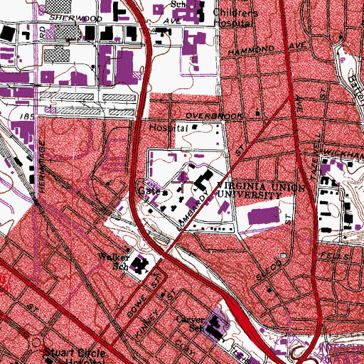 Topographic Map of Huntley Building, VA