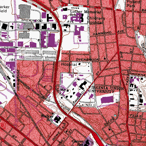 Topographic Map of MacVicar Building, VA