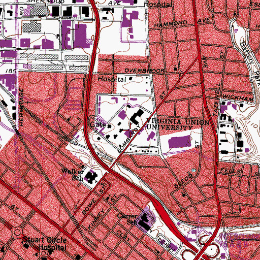 Topographic Map of New Ellison Building, VA