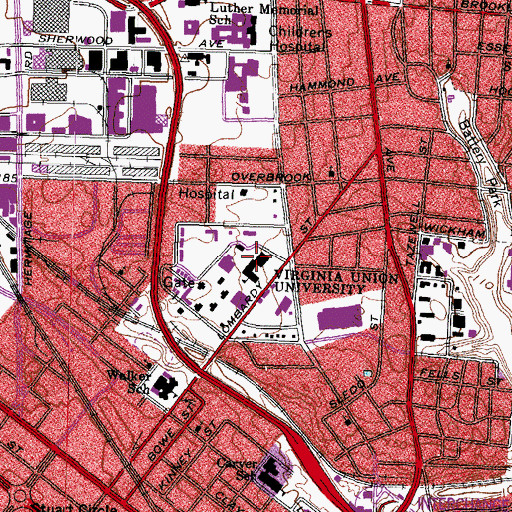 Topographic Map of Old Ellison Building, VA
