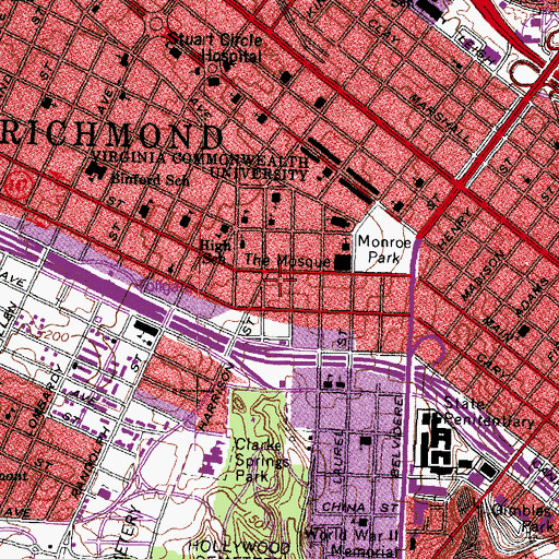 Topographic Map of Oliver Hall, VA