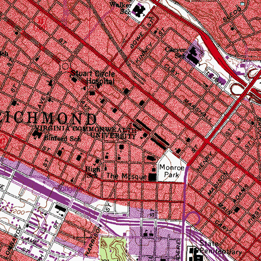 Topographic Map of Pollak Building, VA
