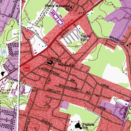 Topographic Map of Southside Baptist Temple, VA