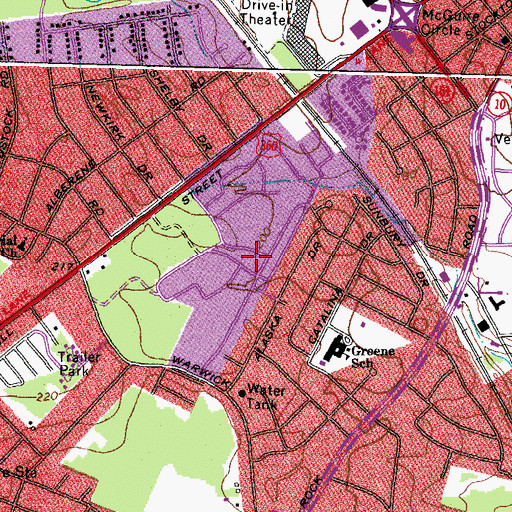 Topographic Map of The Mews, VA