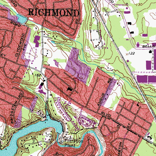 Topographic Map of Walmsley Village, VA