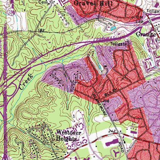 Topographic Map of Westlake Hills, VA