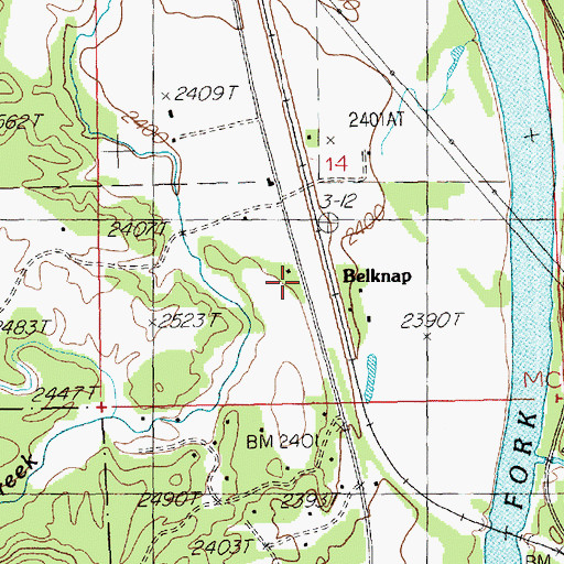 Topographic Map of Belknap School (historical), MT