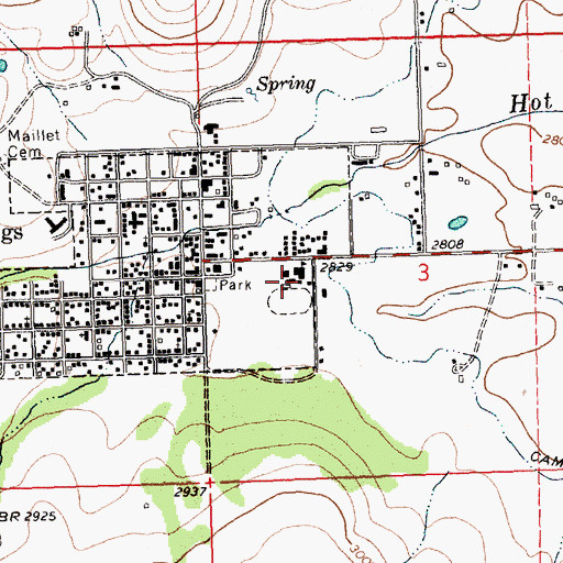 Topographic Map of Hot Springs Public Schools, MT