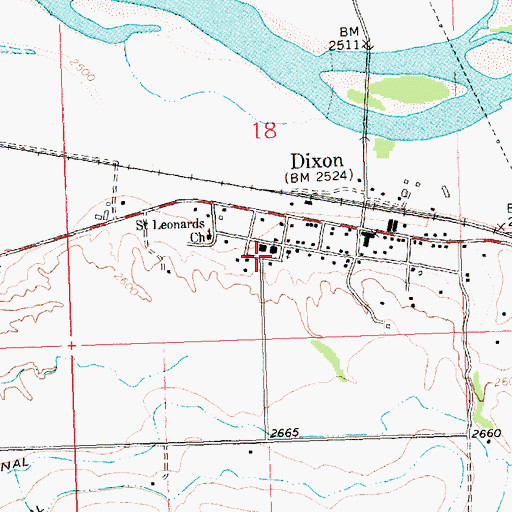 Topographic Map of Dixon Public School, MT