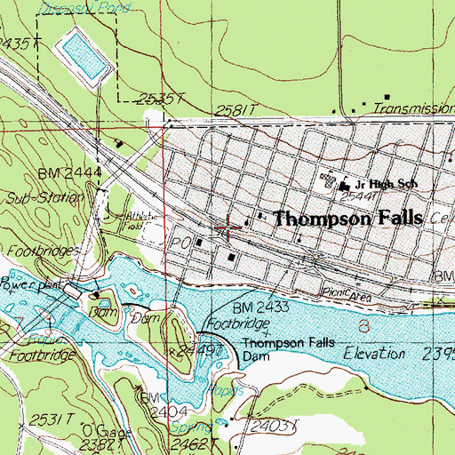 Topographic Map of Saint Williams Catholic Church, MT