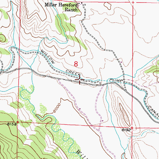 Topographic Map of Willow Creek Pump Canal, CO