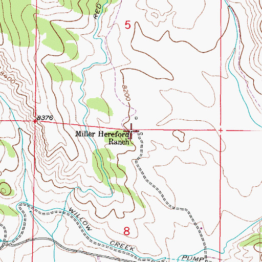 Topographic Map of Miller Hereford Ranch, CO