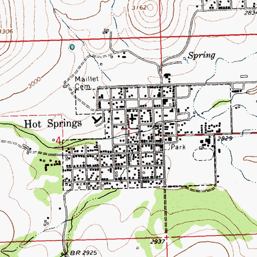 Topographic Map of Trinity Lutheran Church, MT