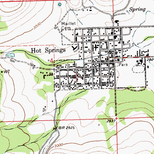 Topographic Map of Seventh Day Adventist Church, MT