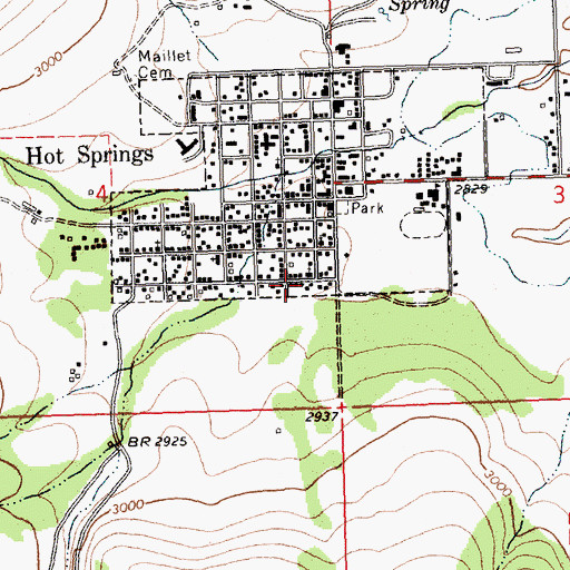Topographic Map of First Presbyterian Church, MT
