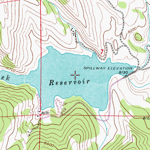 Topographic Map of Willow Creek Reservoir, CO