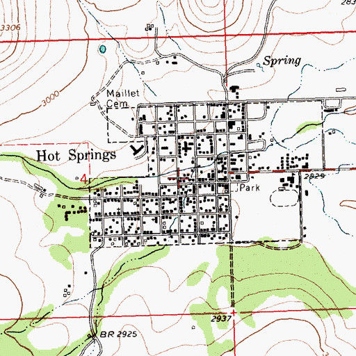 Topographic Map of Hot Springs Medical Clinic, MT