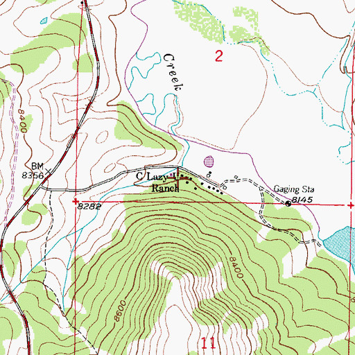 Topographic Map of C Lazy U Ranch, CO