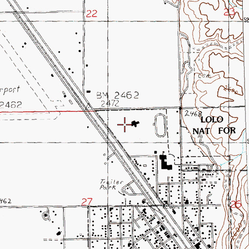 Topographic Map of Clark Fork Valley Clinic, MT