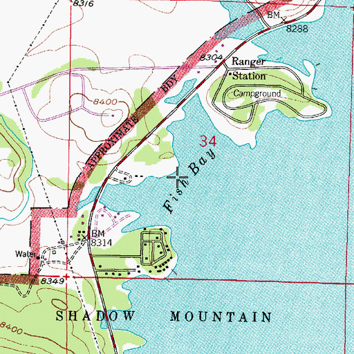 Topographic Map of Fish Bay, CO