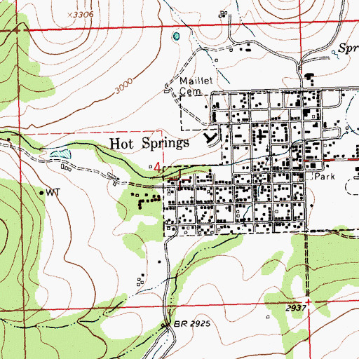 Topographic Map of Central Avenue Trailer Court, MT
